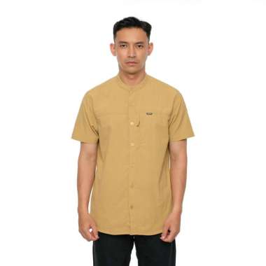 EIGER OBSIDIAN STAND COLLAR SS SHIRT Khaki 2XL