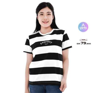Aerostreet T Shirt Journey Black Stripe Woman Kaos T Shirt 1B100 M