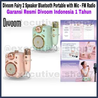 Divoom Fairy 2 Speaker Bluetooth Portable with Mic - FM Radio - Garansi Resmi Divoom Indonesia 1 Tah