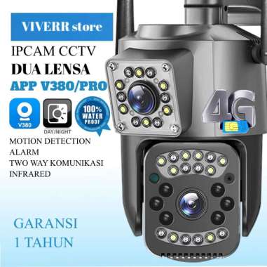 V380 CCTV 4G 1080P SIMCARD HP IP OUTDOOR INDOOR TANPA WIFI KAMERA DUAL LENSA 4K MMC128GB+CCTV