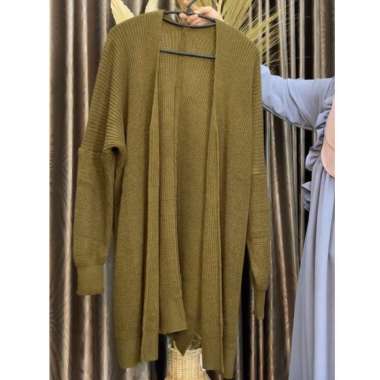 SWEATER CARDIGAN RAJUT OVERSIZE CABLE LONG CARDI PREMIUM KNIT BRONZE