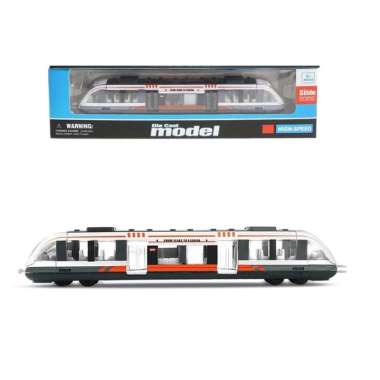 TWH MAINAN KERETA API MRT TRAIN LRT KERETA CEPAT MINIATUR DIECAST DENGAN KOTAK LUX Train Putih