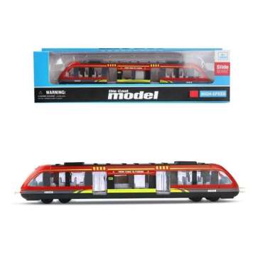 TWH MAINAN KERETA API MRT TRAIN LRT KERETA CEPAT MINIATUR DIECAST DENGAN KOTAK LUX Train Merah