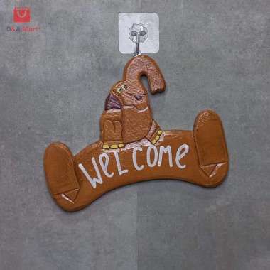 Hiasan Dinding Gantung Selamat Datang Welcome Gambar Gajah Home Decor
