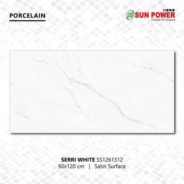 Granit Lantai Honed ( Satin ) 60x60 || 120x60 - Serri White | Sun Power 120x60