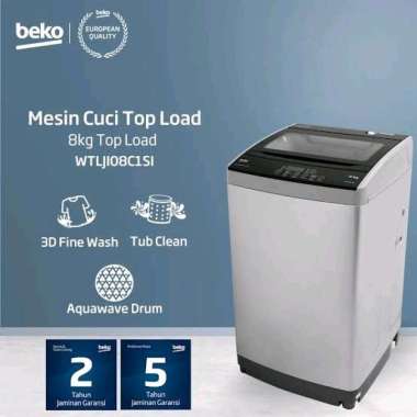 Beko Mesin Cuci Top Loading 8 KG WTLJI-08C1SI