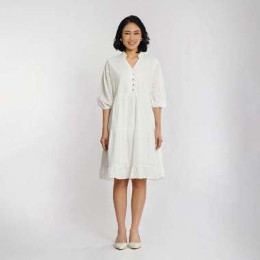 Momelca - Rania Midi Embroiderry Dress Wanita Size 1 Black