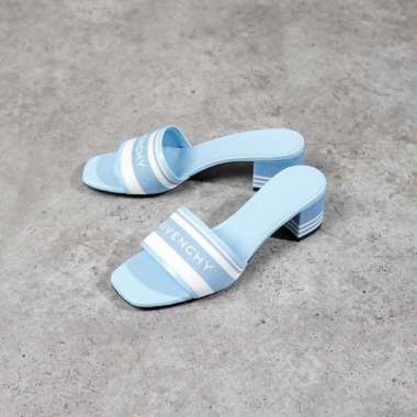 Sandal GIVENCHY TEXT STRIPE WHITE BABY BLUE HEELS SANDAL 100% ORIGINAL 39