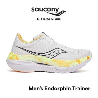 Sepatu Lari Pria SAUCONY Shoes Endorphin Trainer Men 43 WHITE/BLACK