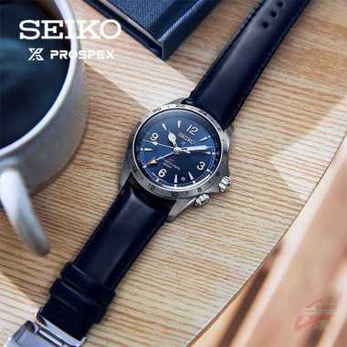 SEIKO Prospex SPB377 Seiko SPB377J1 Alpinist GMT Blue Dial Blue Leather Strap Original Garansi Resmi