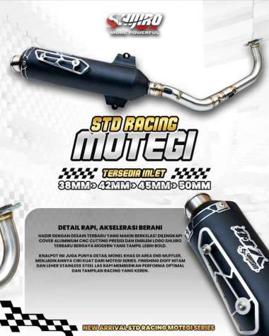 KNALPOT SHIJIRO MOTEGI SILENCER BLACK/STAINLESS MOTOR ADV 150/160 VARIO 125/150/160 PCX 150/160 NMAX