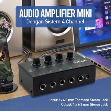 TaffSTUDIO MicroAMP Audio Amplifier Mini Headphone 4 Channel Stereo - HA400 Hitam