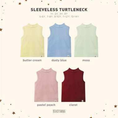 BOHOPANNA - SLEEVELESS TURTLENECK - ATASAN ANAK PEREMPUAN 11-12Y PASTEL PEACH