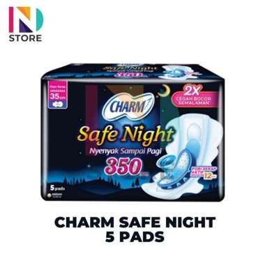 Charm Safe Night 35cm Isi 5Pads/12 Pads/16Pads (1 Pcs/pack) Pembalut CSN 35CM - 5 PADS