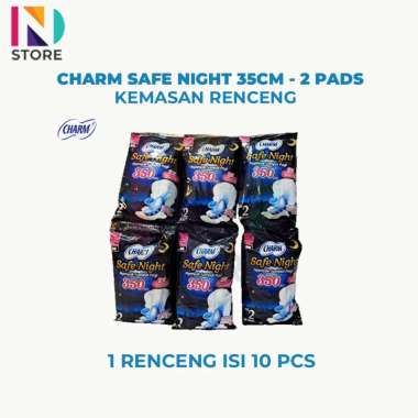 Charm Safe Night 35cm Isi 5Pads/12 Pads/16Pads (1 Pcs/pack) Pembalut CSN RENCENG 35CM -2P