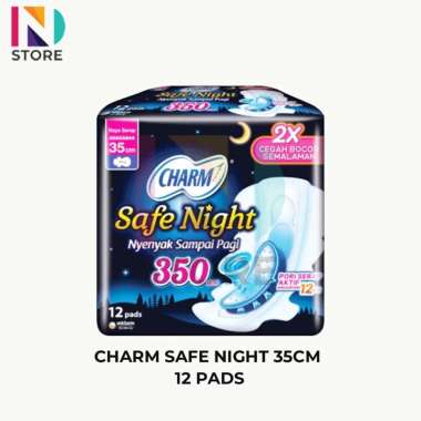 Charm Safe Night 35cm Isi 5Pads/12 Pads/16Pads (1 Pcs/pack) Pembalut CSN 35CM - 12 PADS