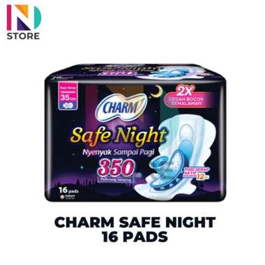 Charm Safe Night 35cm Isi 5Pads/12 Pads/16Pads (1 Pcs/pack) Pembalut CSN 35CM - 16 PADS