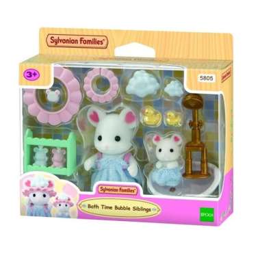 Mainan Koleksi Sylvanian Families Bath Time Bubble Siblings