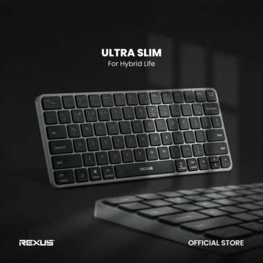 Rexus KL150 KL-150 Wireless Office Keyboard Low Profile Ultra Slim Design Black