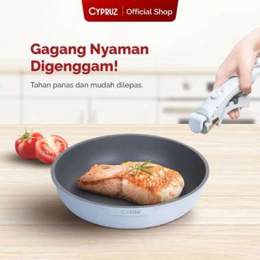 Cypruz Cookware Set Detachable Granite Diecast Wajan Set Premium Anti Lengket 3 Pcs Gagang Bisa Dile