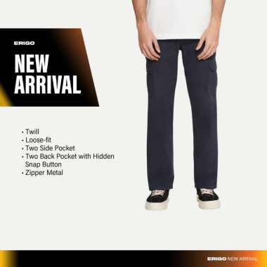 Erigo Cargo Pants Brandon Navy - Celana Panjang Cargo Unisex 38