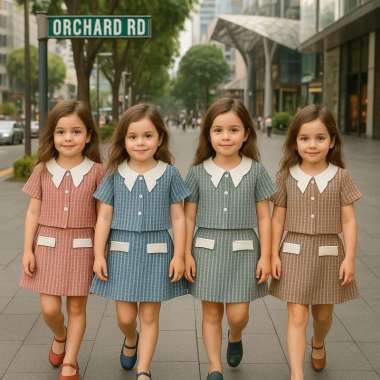 Two Mix Mariposa Set Setelan Baju Anak Perempuan Korean Style 1-12 Tahun 4402 New 10Y Hijau