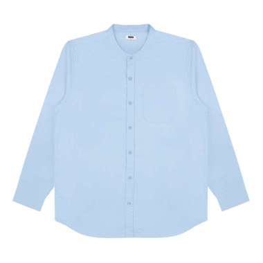 M231 Kemeja Pria Koko Shanghai Polos Panjang Biru Muda 0915G Dewasa-L