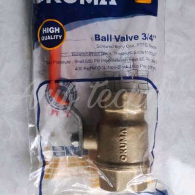 OKUMA Brass Ball Valve 3/4" / Ball Valve OKUMA 0.75 inch Kuningan / Stop Kran Okuma 0,75 inchi