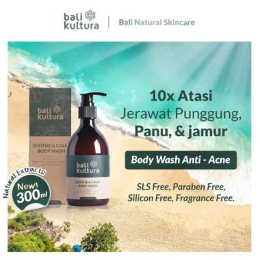Sabun Jerawat Gatal Dan Jamur Bali Kultura Body Wash Acne Clear Calming Spa Sensation 300 ML