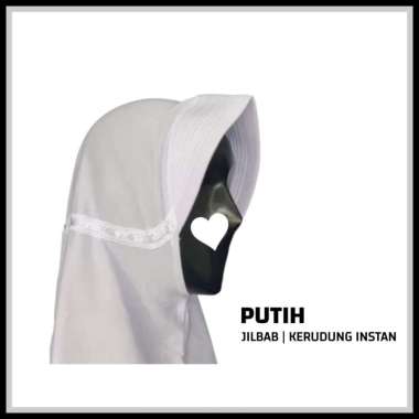 Jilbab Instan | Kerudung Pramuka | Bergo Anak Cokelat Polos Size M PUTIH