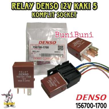 RELAY DENSO COKLAT KOMPLIT SOCKET 12V KAKI 5 / Relay Untuk AC Mobil TOYOTA & NKR71 12V Universal / R