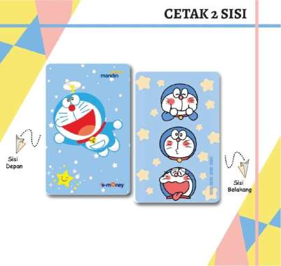 KARTU EMONEY ETOLL ANIME DORAEMON MANDIRI EMONEY BNI TAPCASH BRIZZI BRI - 2 SISI BRI BRIZZI