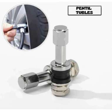 Pentil Tubles Pendek Stenlis Motor Pentil Ban Tubles Tubeles Pendek Universal 1pcs