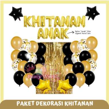 Paket Dekorasi Tasyakuran Khitanan Anak Karakter Gold