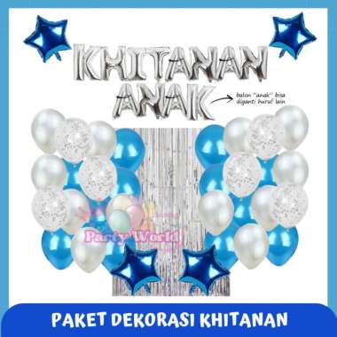 Paket Dekorasi Tasyakuran Khitanan Anak Karakter Silver