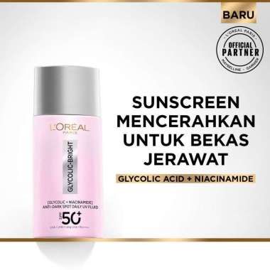 L'oreal Paris Glycolic Bright Anti Dark Spot Daily UV Fluid Spf 50+ Sunscreen / Aftersun / Tabir Sur