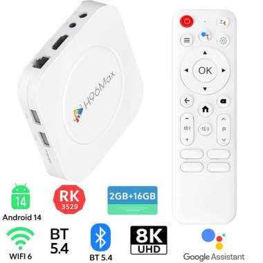 H96 MAX M1 PLUS 2GB 16GB ANDROID 14 TV Box RK3528 Quad Core Wifi6 Bluetooth 5.4 8K Media Player