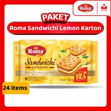 Paket Biskuit Roma Sandwichi Lemon Karton