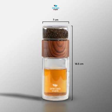 Botol Minum Kaca Penyaring Teh Double Wall 230ml / Botol Teh / Botol kaca teh saring