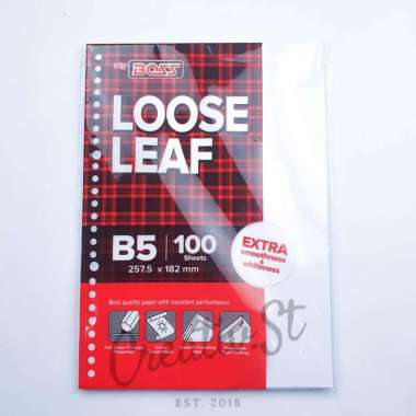 Big Boss Loose Leaf B5 100 Lembar POLOS 26 Lubang Ring Big Boss GARIS