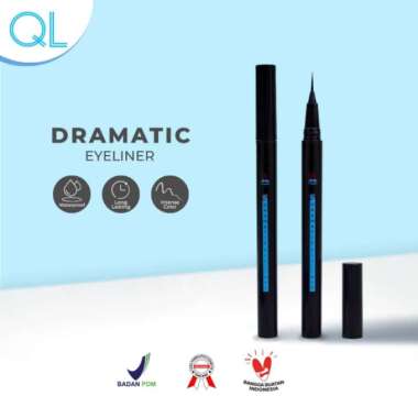 QL Cosmetic Eyeliner Waterproof | Dramatic | Pen | Fasion Spidol | Glitter Eyeliner - QL Eyeliner DR