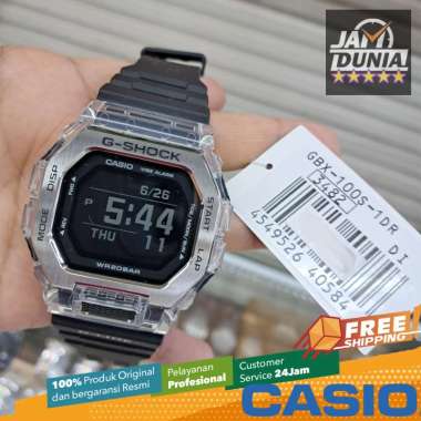 JAM TANGAN PRIA CASIO DIGITAL ORIGINAL BLACK RUBBER G-LIDE BLACK G-SHOCK GBX-100S-1DR G SHOCK GBX 10