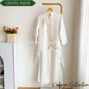 Dress Gamis Yara 2 in 1 Set Inner Velvet Outer Organza / Busana Muslim Elegan Pesta Kondangan Gamis 