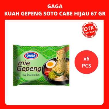 Promo Harga Gaga Mie Gepeng Soup Green Chili Soto 67 gr - Blibli