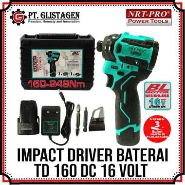 NRT-PRO Mesin Cordless Impact Driver Hex 1/4" TD160DC Mesin Bor Baterai Obeng Screwdriver Skrup Mesi