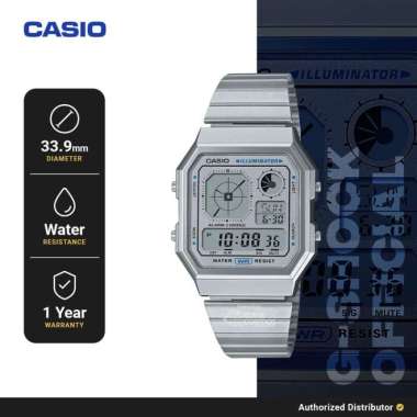 [READY INSTANT] Jam Tangan Pria Digital Casio General A130WE-7ADF Vintage Original Silver