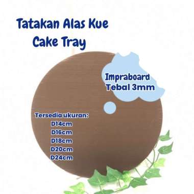 Alas Kue Tart Puding Plastik Bundar Coklat / Tatakan Kue Tart Plastik Kembang Coklat / Cake Board Bu