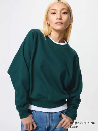 UNIQLO Sweater Crop Wanita Green S