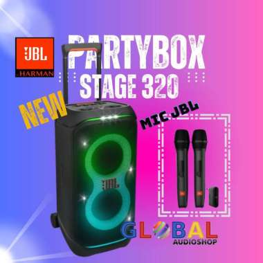 JBLPARTYBOX STAGE 320 PARTY BOX 320 PB 310 V2 ORIGINAL GARANSI RESMI 1 TAHUN MIC JBL