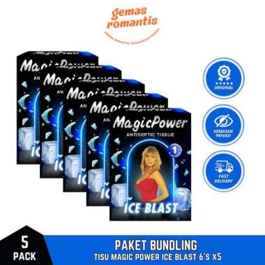 Bundling x5 Pack Tissue Magic Power Ice Blast Isi 6 Sachet - Tisu Megic Original
